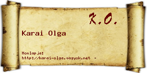 Karai Olga névjegykártya