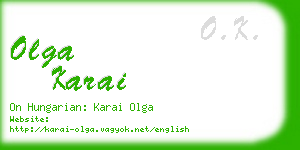 olga karai business card